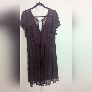 Torrid Lace Dress in Rich Burgundy